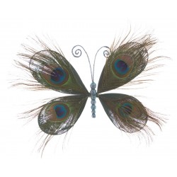 Papillon en plumes de paon