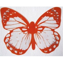 Sticker Papillon 3D  Orange