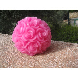 Bougie Boule de Roses Rose