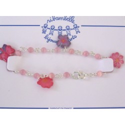 Bracelet  perles et fleurs