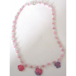 Collier perles fleurs